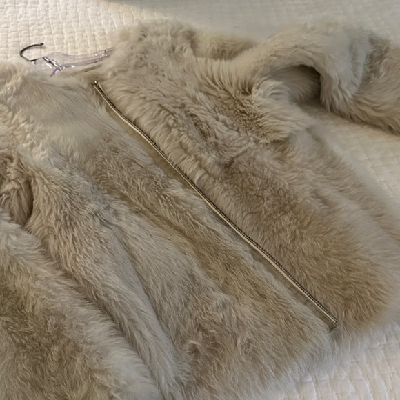 Women's shearling and suede Jacket in Cream - Picture 6 of 6